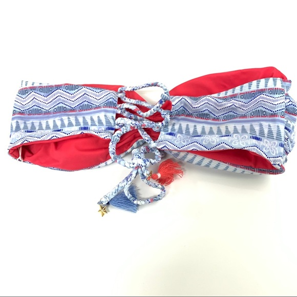 Victorias Secret Bikini Top 7MF Medium Bandeau Red - Picture 4 of 9